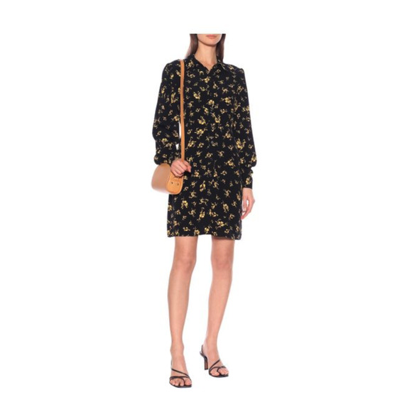 Ganni Dresses & Skirts - Ganni Floral Printed Crêpe Shirt Dress ~ 42